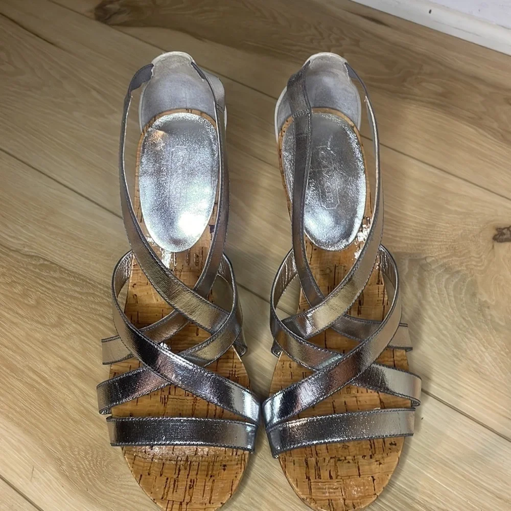 Coach‎ Angel Silver Strappy Sandal Size 7.5 B
